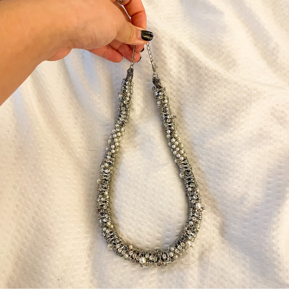 Pearl and silver necklace